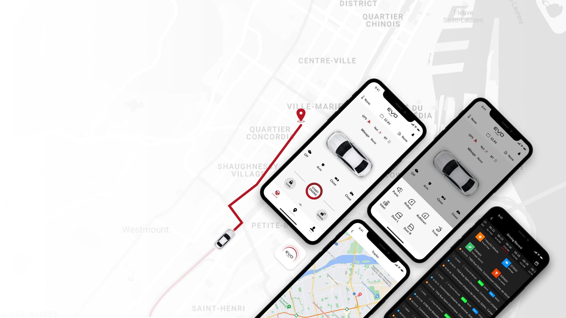 EVOSTART Contrôlez vos véhicules à distance depuis vos appareils mobiles